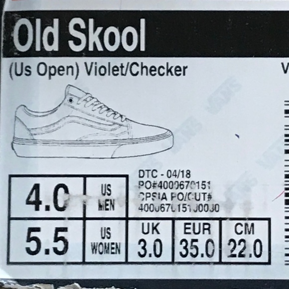 Vans Old Skool US Open Violet Checkerboard Shoes - Picture 8 of 8